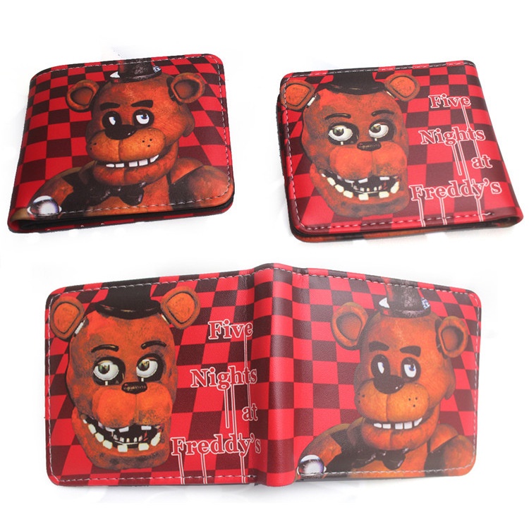 Fnaf Ví Da Ngắn Đựng Thẻ Sức Chứa Lớn In Họa Tiết anime Giáng Sinh Thời Trang Cho Nam
