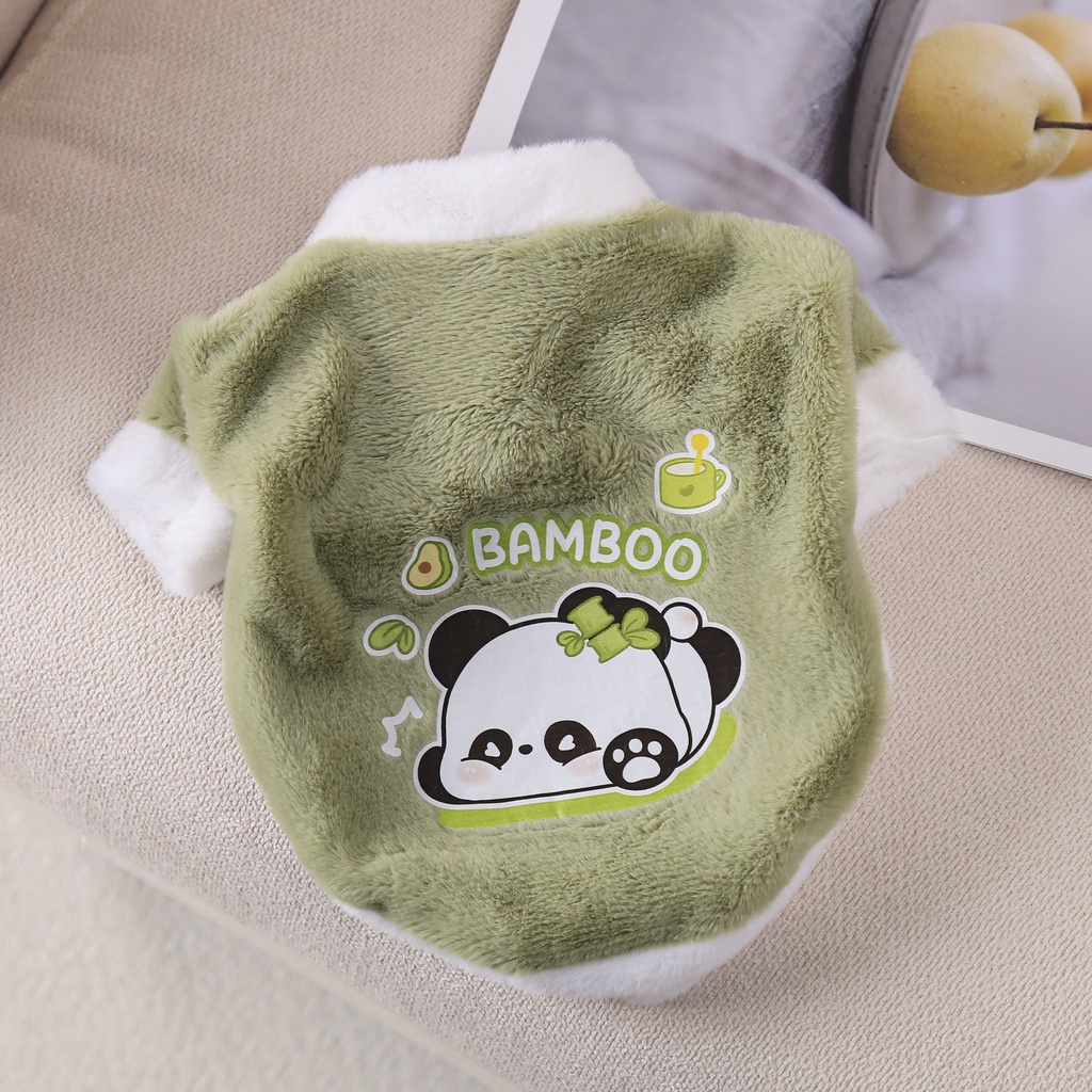 Áo Khoác Bông Giữ Ấm In Hình Động Vật Dễ Thương Cho Thú Cưng