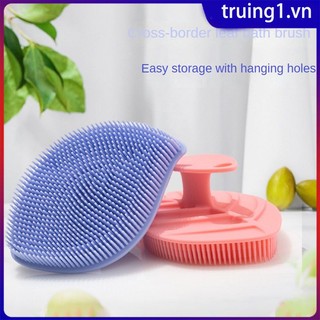Bàn chải làm sạch chất liệu silicon không gây dị ứng Tiện lợi và thiết thực Dễ sử dụng Bàn chải tắm thoải mái, bền và linh hoạt Thiết kế công thái học Bàn chải có tay cầm chống trượt Truing1