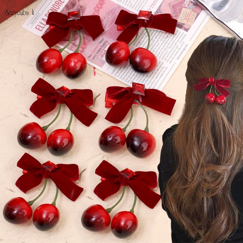 Kẹp Tóc Hình Quả Cherry Dễ Thương Dành Cho Nữ