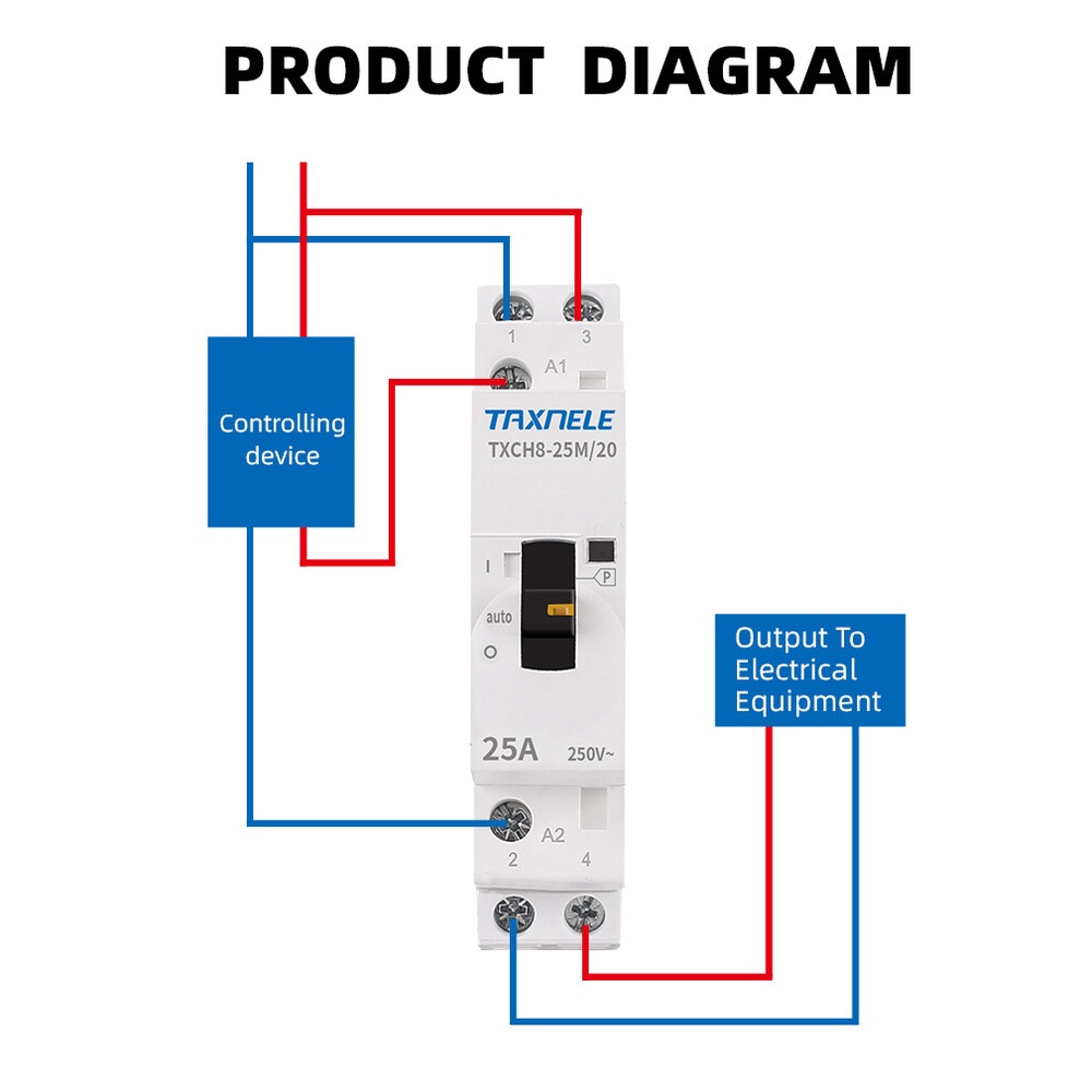 Mô Đun Điều Khiển Tiếp Xúc Gia Dụng 220V / 230V 2P 16A 25A 50 / 60HZ AC 2NO 2 Nc 1NO1NC