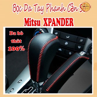 Bọc cần số, phanh tay mitsu xpander at, da bò thật, bảo hành 2 năm
