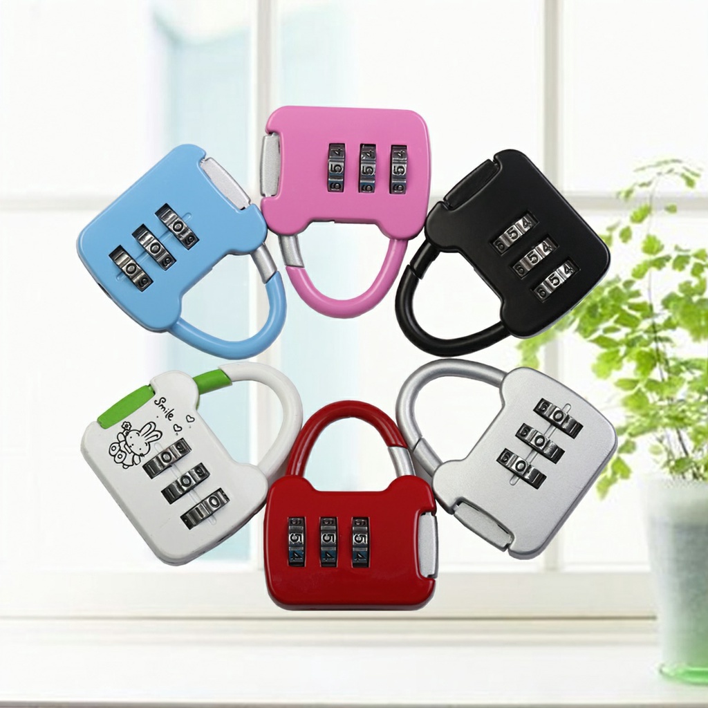 3 Digit Durable Code Combination Password Lock Mini Luggage Case Lock Backpack Padlock -Ipermercato