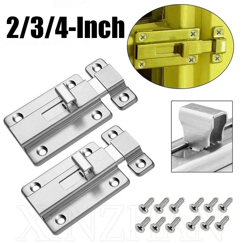 Chốt Khóa Cửa 2 / 3 / 4 inch Bằng Thép Không Gỉ Chống Trộm Kèm Ốc Vít