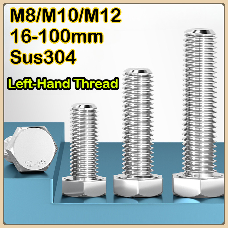 [WDY] M8 / M10 / M12 Bu lông vít trái SUS304 Chủ đề ngược Vít lục giác bên ngoài Bu lông mở rộng ren