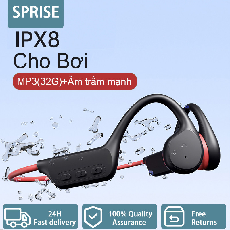 Tai nghe Bluetooth SPRISE X7 bơi dẫn truyền xương có chức năng MP3 không trong tai có âm thanh nổi vòm chống nước sâu IPX8 Bluetooth 5.3 | BigBuy360 - bigbuy360.vn
