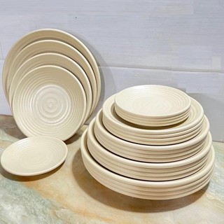 Combo 5 Đĩa nhựa tròn Thái hàng cao cấp Việt Nhật, đĩa đựng đồ ăn hoa quả phong cách sang trọng