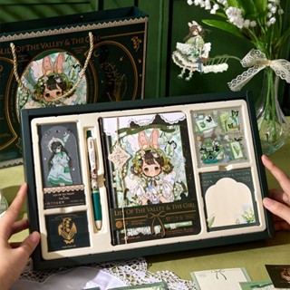  Bộ quà tặng phong cách cổ điển - sổ tay bìa cứng nàng tiên bé dễ thương  - lily of the valley & the girl 