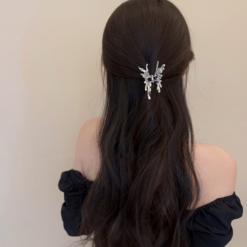 Kẹp Tóc Hình Bướm / Bằng Kim Loại Phong Cách Hàn Quốc Cho Nữ