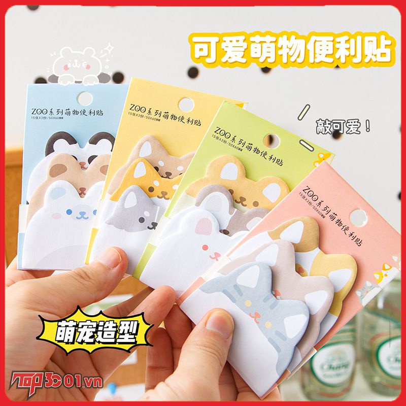 Hoạt Hình Vuông Post-it Note Miếng Dán Rách Miếng Dán Tin Nhắn Nhãn 45 Trang Văn Phòng Phẩm Ghi Nhớ Giấy Dán Ghi Chú -top3C01