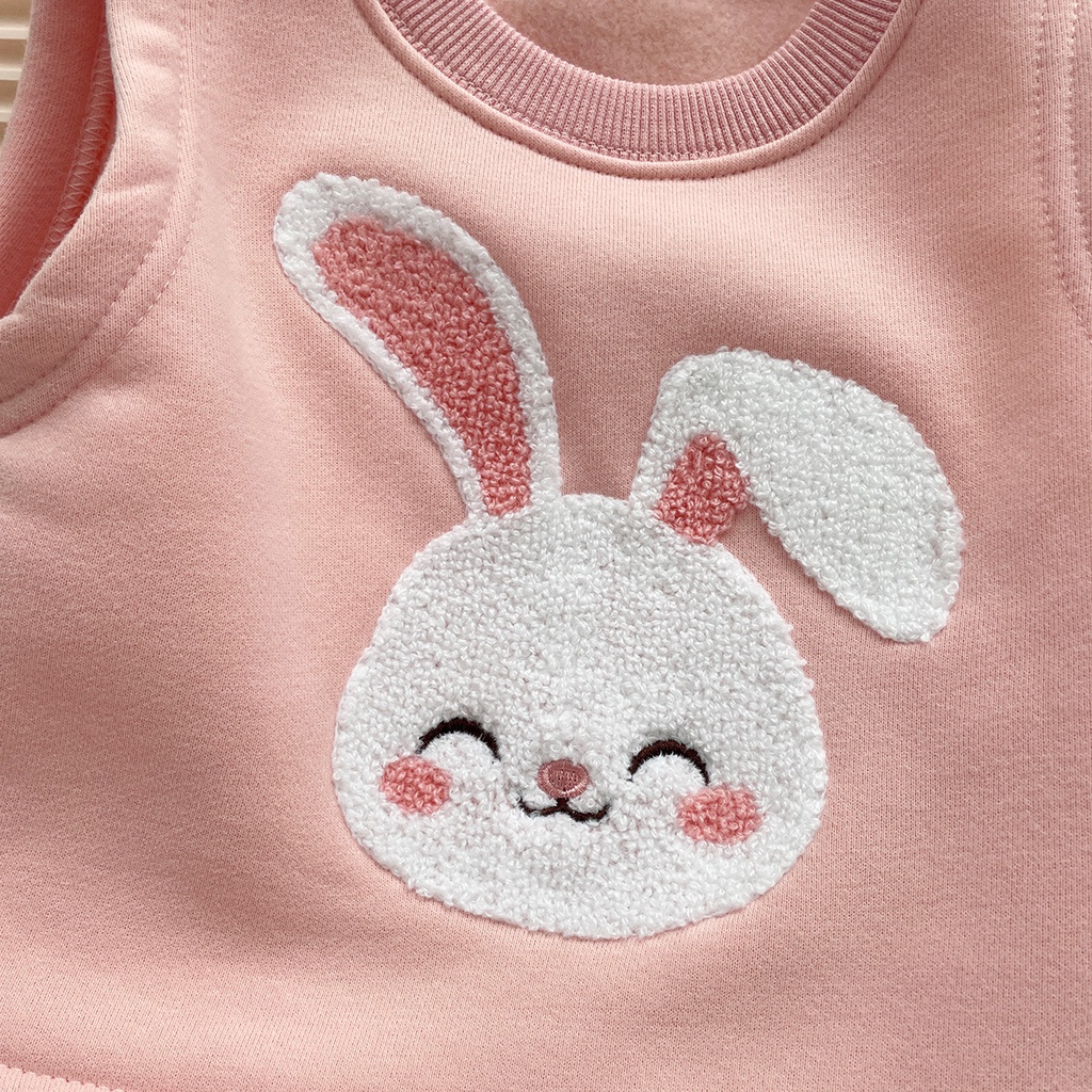 Áo Thun Không Tay In Hình Gấu Và Thỏ Dễ Thương Cho Bé 0-2 Tuổi