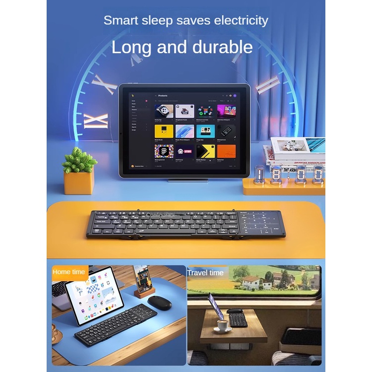 Bộ Bàn Phím Không Dây bluetooth Gấp Gọn Được Chuyên Dụng Cho Máy Tính Bảng / laptop