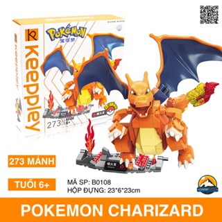  Đồ chơi lắp ghép xếp hình Pokemon rồng lửa Charizard B0108 chính hãng Keeppley 