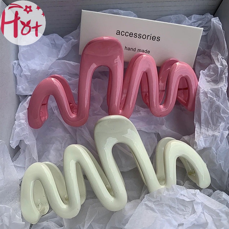 Jr Kẹp Tóc Dạng Lượn Sóng Màu Kem Thời Trang Cho Nữ