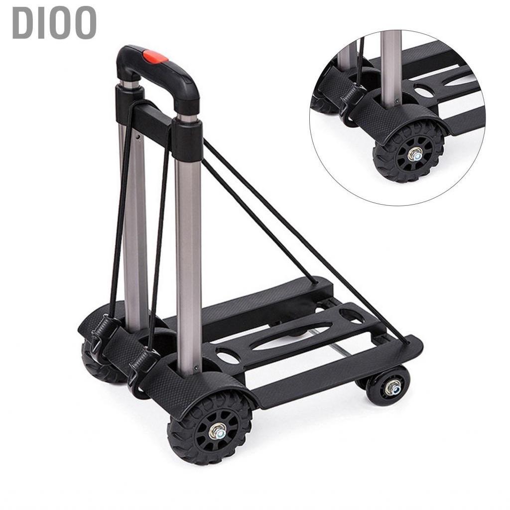 Dioo Folding Trolley  Foldable Luggage Cart 4 Wheels Low Noise Aluminium Alloy Rugged for Shopping