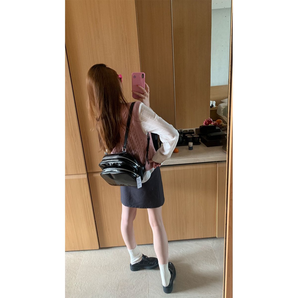 Áo Ghi Lê Dệt Kim Cổ Chữ v Thêu Họa Tiết Màu Sắc Tương Phản Thời Trang Cho Nữ