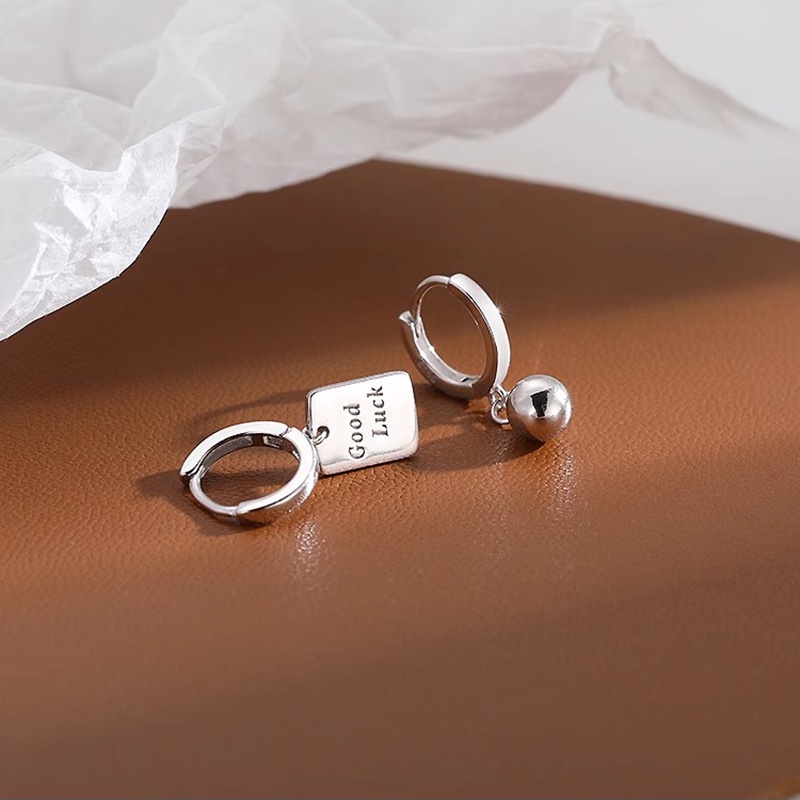 Khuyên Tai Tròn May Mắn Mạ Bạc Thời Trang Cho Nữ