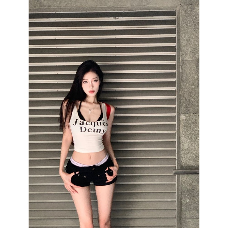 Áo Hai Dây Màu Trắng In Chữ Thời Trang Mùa Hè Hàng Mới Dành Cho Bạn Nữ qphw