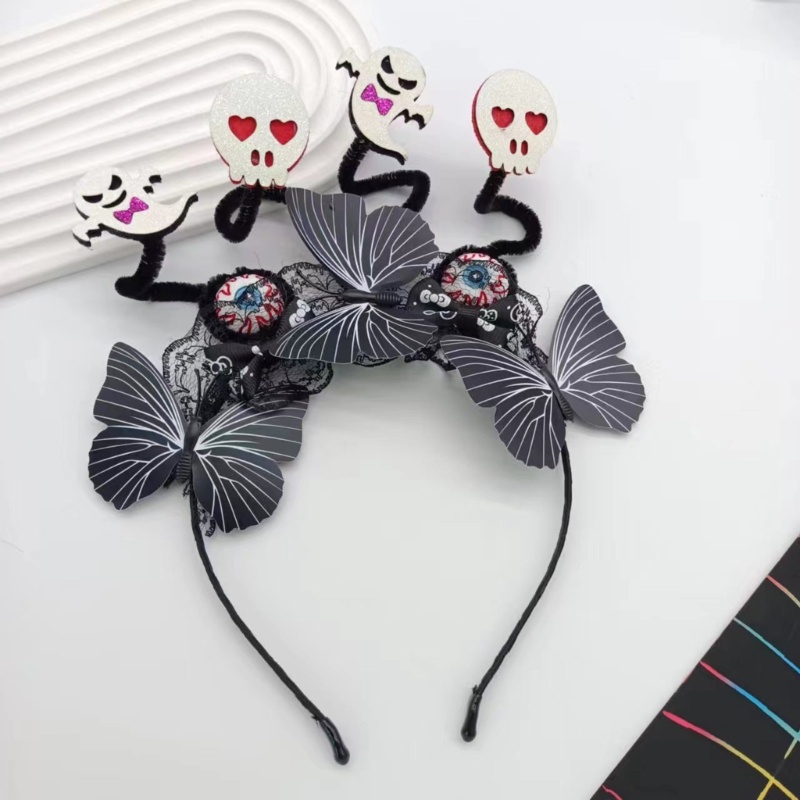 Băng Đô Cài Tóc Hình Đầu Lâu Có Đôi Mắt Máu Vui Nhộn Trang Trí Tiệc halloween