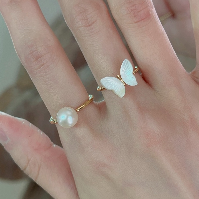 Nhẫn Hở Hình Nơ Đính Ngọc Trai zircon Thiết Kế Độc Đáo Thời Trang Cao Cấp Cho Nữ