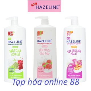 Sữa tắm Hazeline chai 1kg dưỡng ẩm sáng da mịn màng