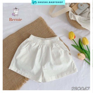 Quần short trắng quần đùi trắng kaki linen unisex cho bé trai bé gái 1 tới 7 tuổi SHUSHIBABY SHOP