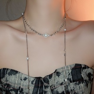 Vòng cổ Dài Tua Rua Đính Hạt Ngọc Trai Phong Cách Âu Mỹ Thời Trang Cho Nữ