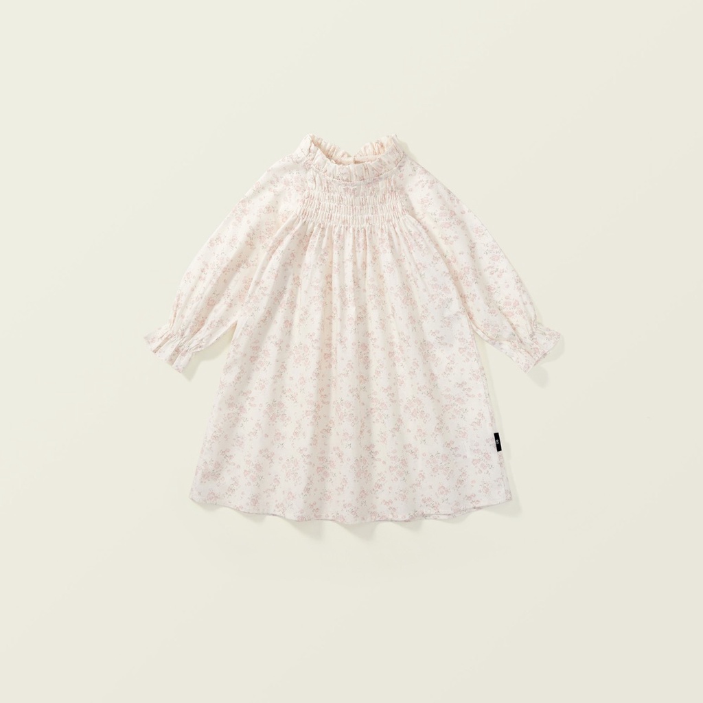 Đầm Tay Dài In Hoa Phong Cách Hàn Quốc Dễ Thương Thời Trang Thu Đông Cho Bé Gái