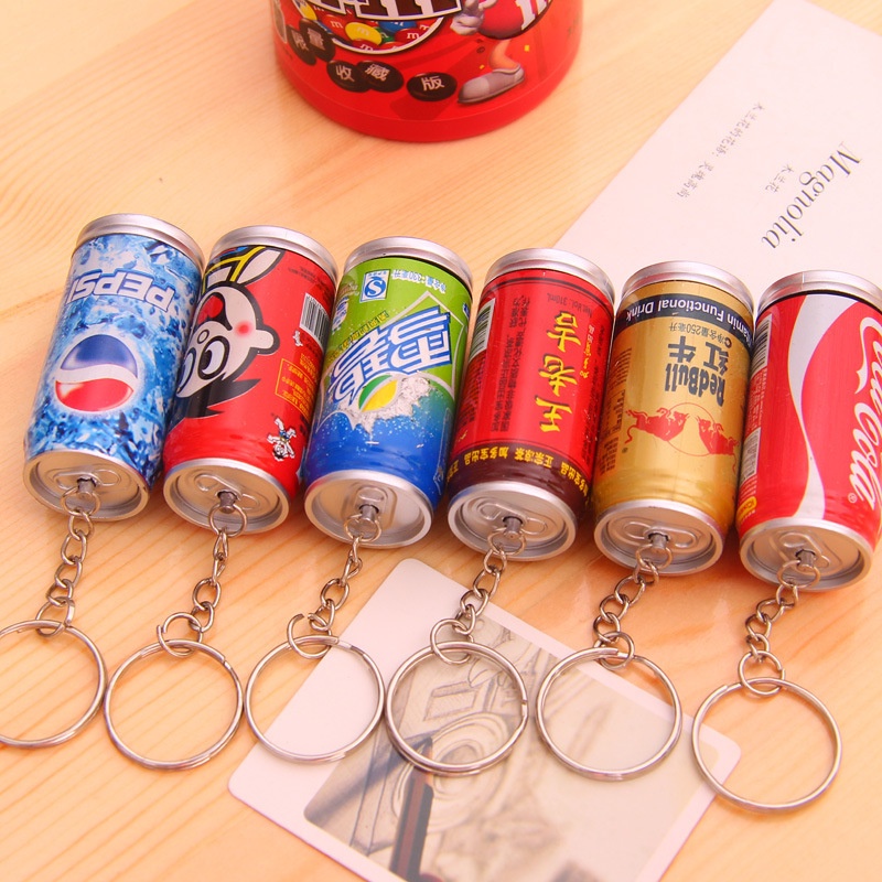 Bút bi thiết kế độc đáo hình lon nước ngọt coca, pepsi, bò húc kèm móc khóa tiện lợi ,shop 10k