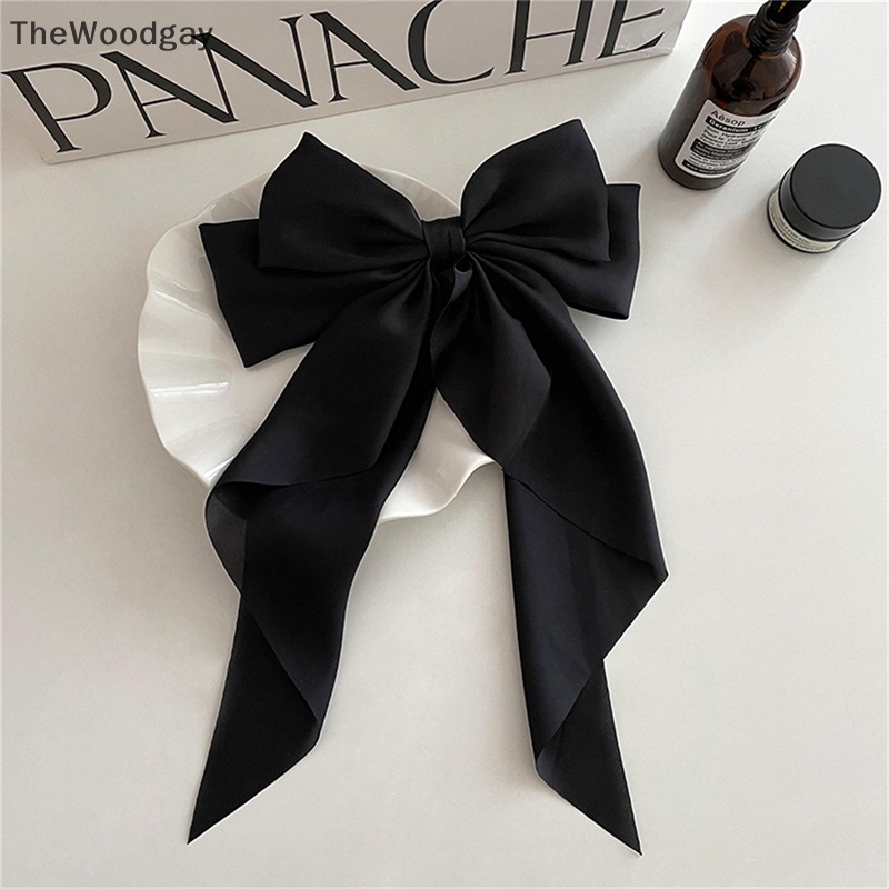 Kẹp Tóc Hình Nơ Ruy Băng Màu Trơn Đơn Giản Thời Trang Cho Nữ