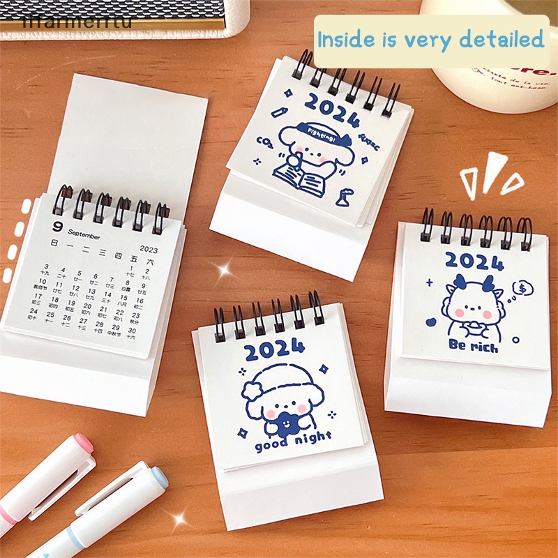 Lịch 2024 mini Để Bàn diy Hình Rồng Dễ Thương