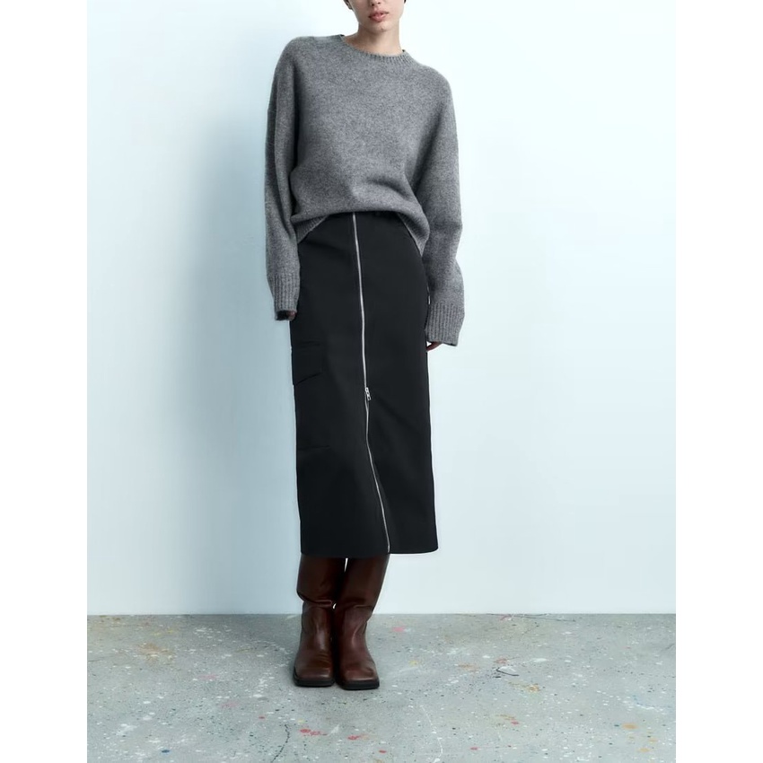 Zara Áo sweater Dài Tay Dáng Rộng Thời Trang Mùa Thu Dành Cho Nữ 2142186