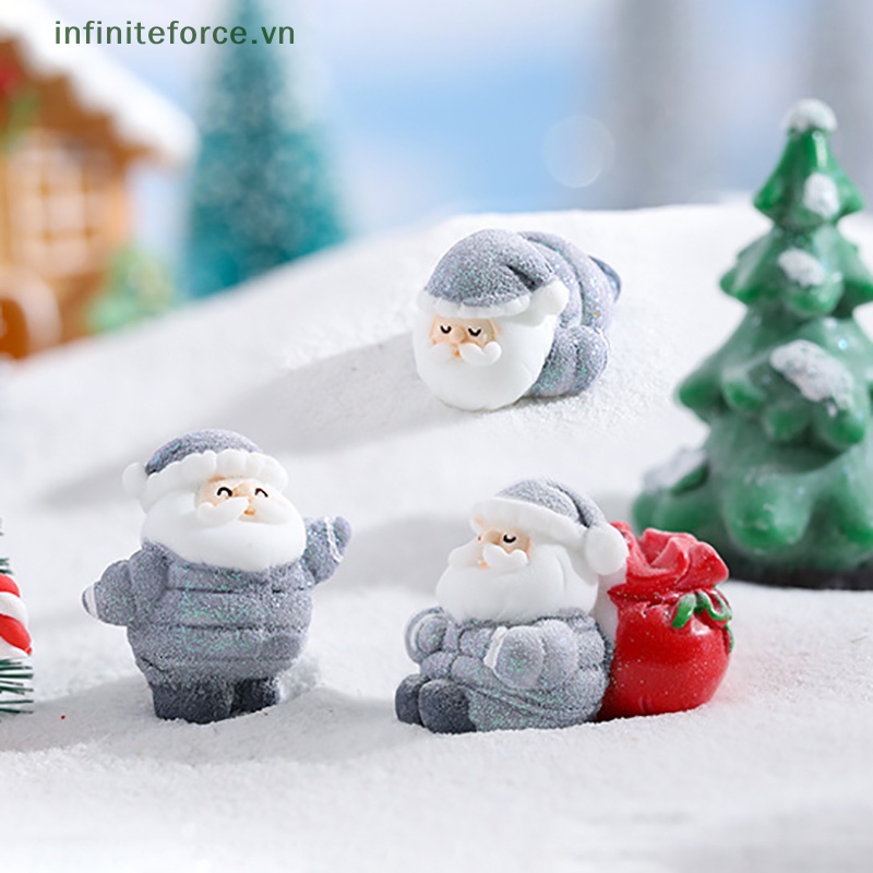 Tượng Ông Già Noel mini Bằng Nhựa resin Trang Trí Phong Cảnh Giáng Sinh