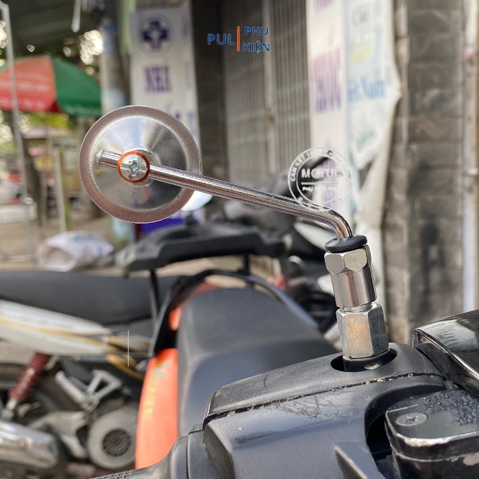 Gương mini tròn cầu lồi đường kính 3cm chân 10li ren thuận trang trí chân gương