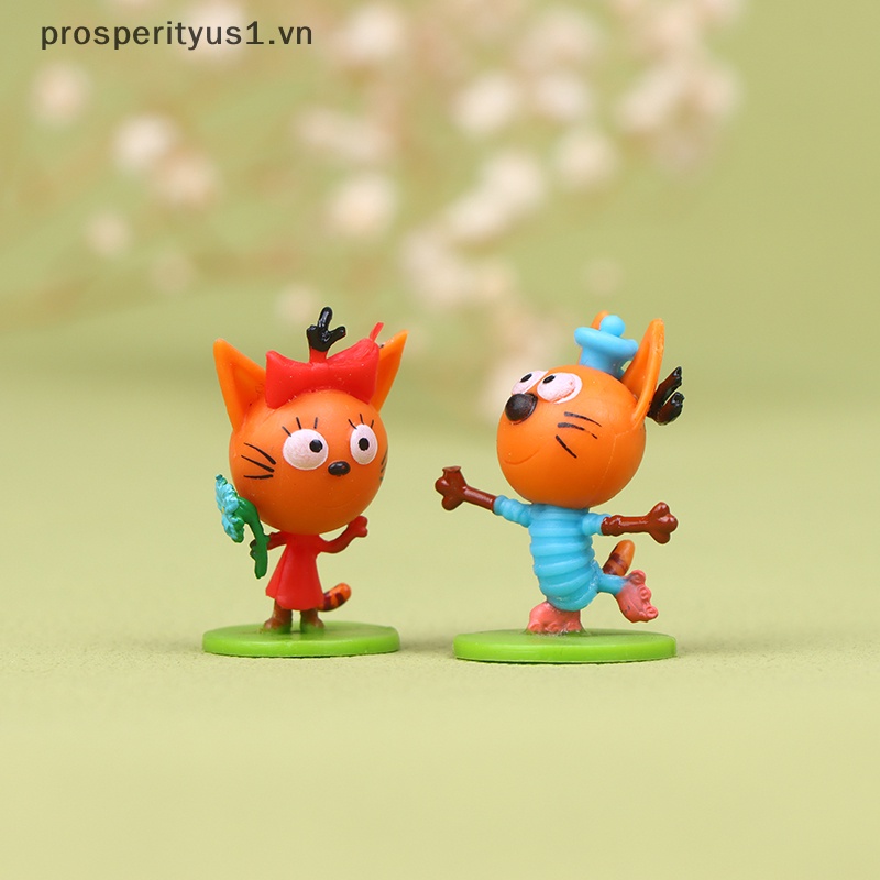 Mô Hình Đồ Chơi Ba Chú Mèo Hạnh Phúc 3-4cm Trang Trí Cho Trẻ Em