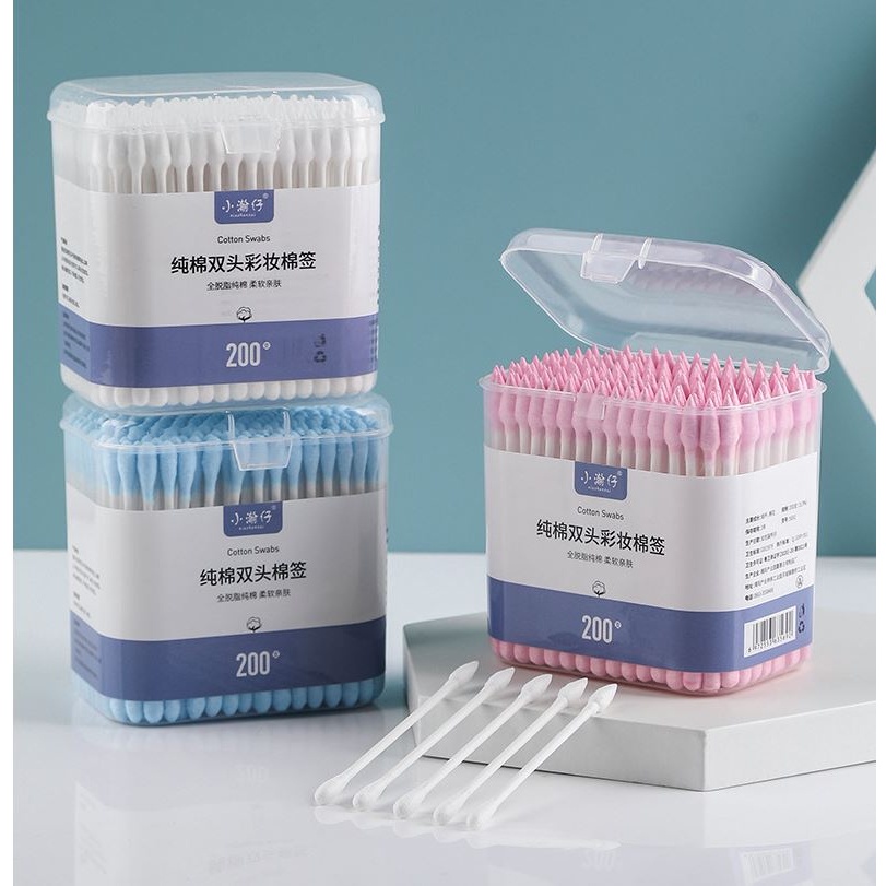 Hộp 200 Tăm Bông Hai Đầu Chất Lượng Cao