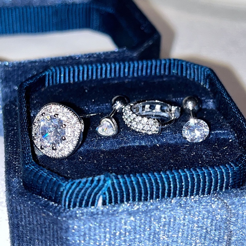 Bông Tai mini Bằng Thép Titan Đính Đá zircon Lấp Lánh Thời Trang Cho Nữ