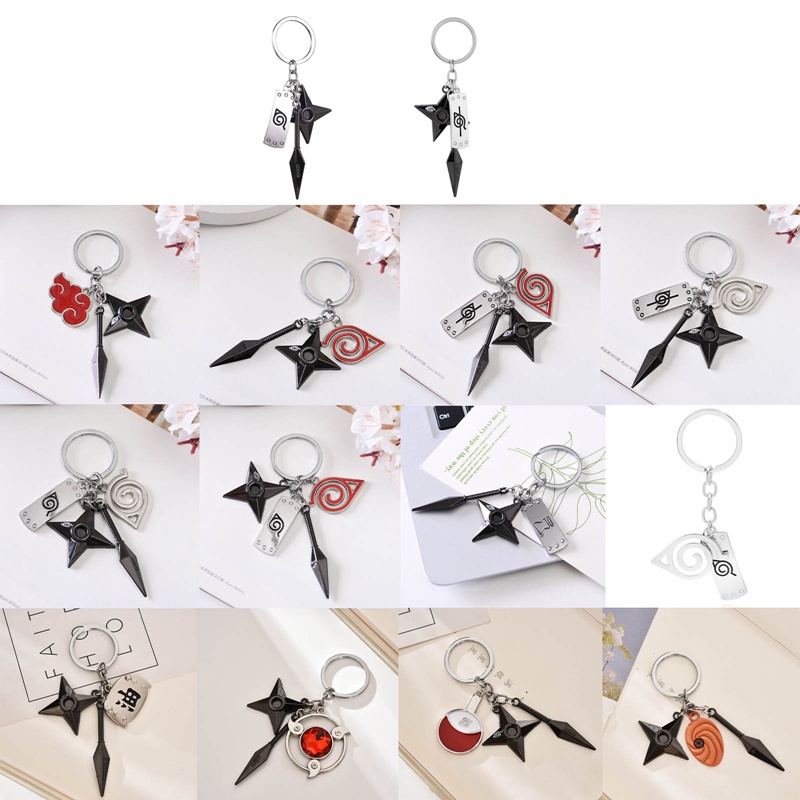 Kunai shuriken konoha Móc Chìa Khóa Xe Hơi Họa Tiết anime naruto