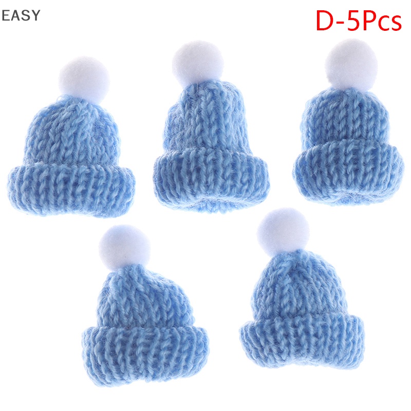 Set 5 Mũ Len Beanie mini Trang Trí Cho Nhà Búp Bê Dịp Giáng Sinh Năm Mới
