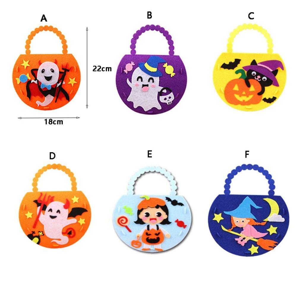 Glenes Túi Xách Bằng Vải Nỉ Không Dệt Thủ Công Sáng Tạo Dùng Làm Túi Kẹo halloween Cho Trẻ Em diy