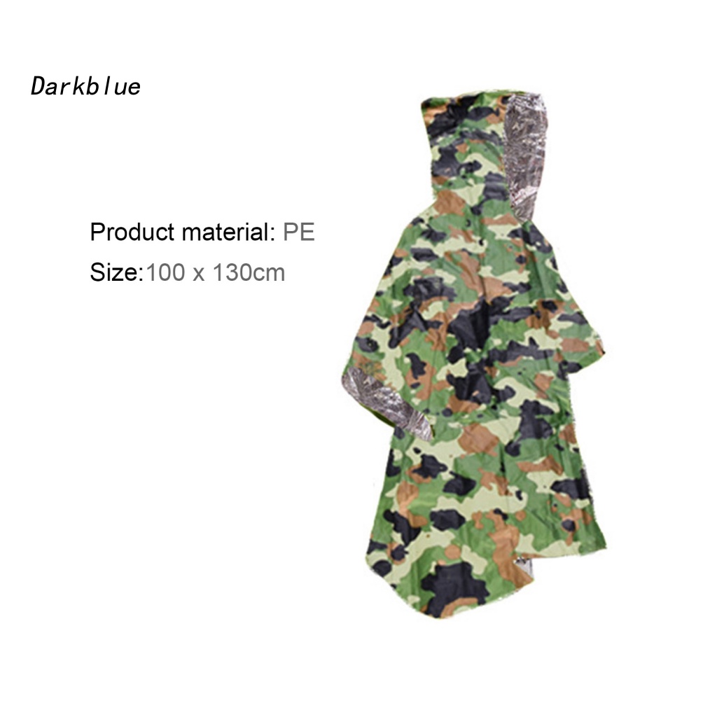 Áo Mưa Có Mũ Trùm Đầu Không Tay Dạng Gập Chống Gió Chống Nước Màng Nhôm Dùng Khi Đi Cắm Trại / Leo Núi Ngoài Trời