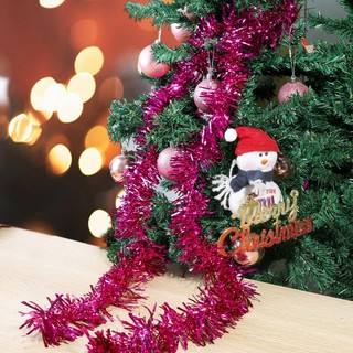 2m Nhân Tạo Giáng Sinh Tinsel Ruy Băng Xmas Cây Treo Pendents Đồ Trang Trí Cây Gậy Xanh Ruy Băng Vòng Hoa Vòng Hoa Trang Trí Tiệc Tại Nhà