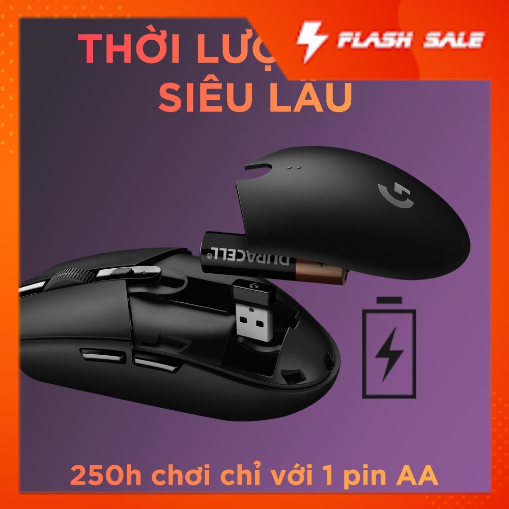 Chuột game không dây Logitech G304 - nhẹ, 6 nút lập trình, onboard memory, pin 250h | BigBuy360 - bigbuy360.vn