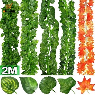 Dây lá giả 200cm màu xanh lá dùng trang trí tiệc cưới