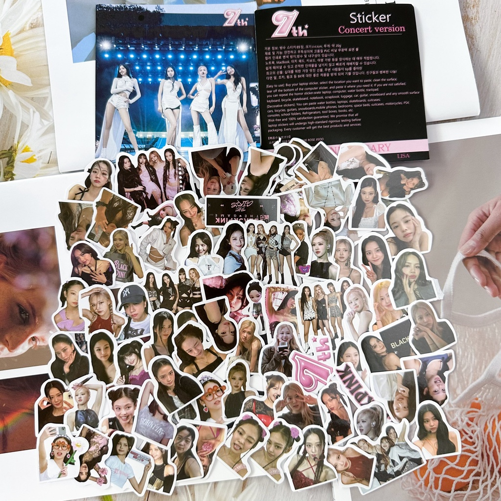 Bộ 89 Miếng Dán Trang Trí Sổ Tay Hình lisa jisoo bp Nhóm blackpink