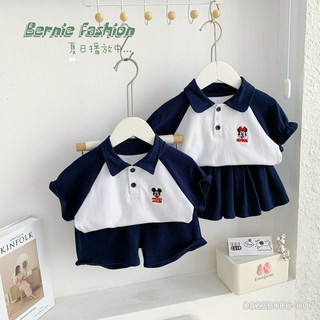 Set bộ polo bé trai/ bé gái thêu mickey &minnie