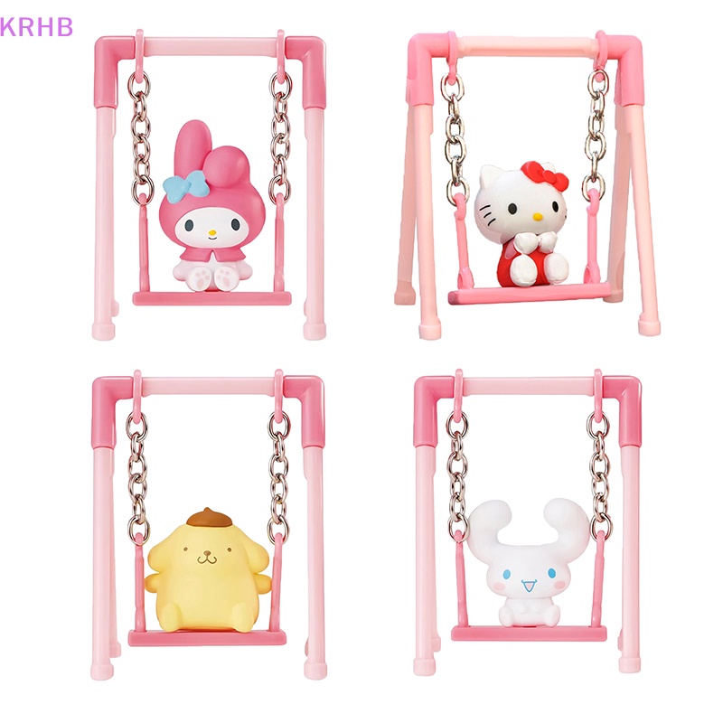 Krhb Mô Hình gashapon sanrio Nhân Vật melody purin Chơi Trên Xích Đu Quà Tặng Mới