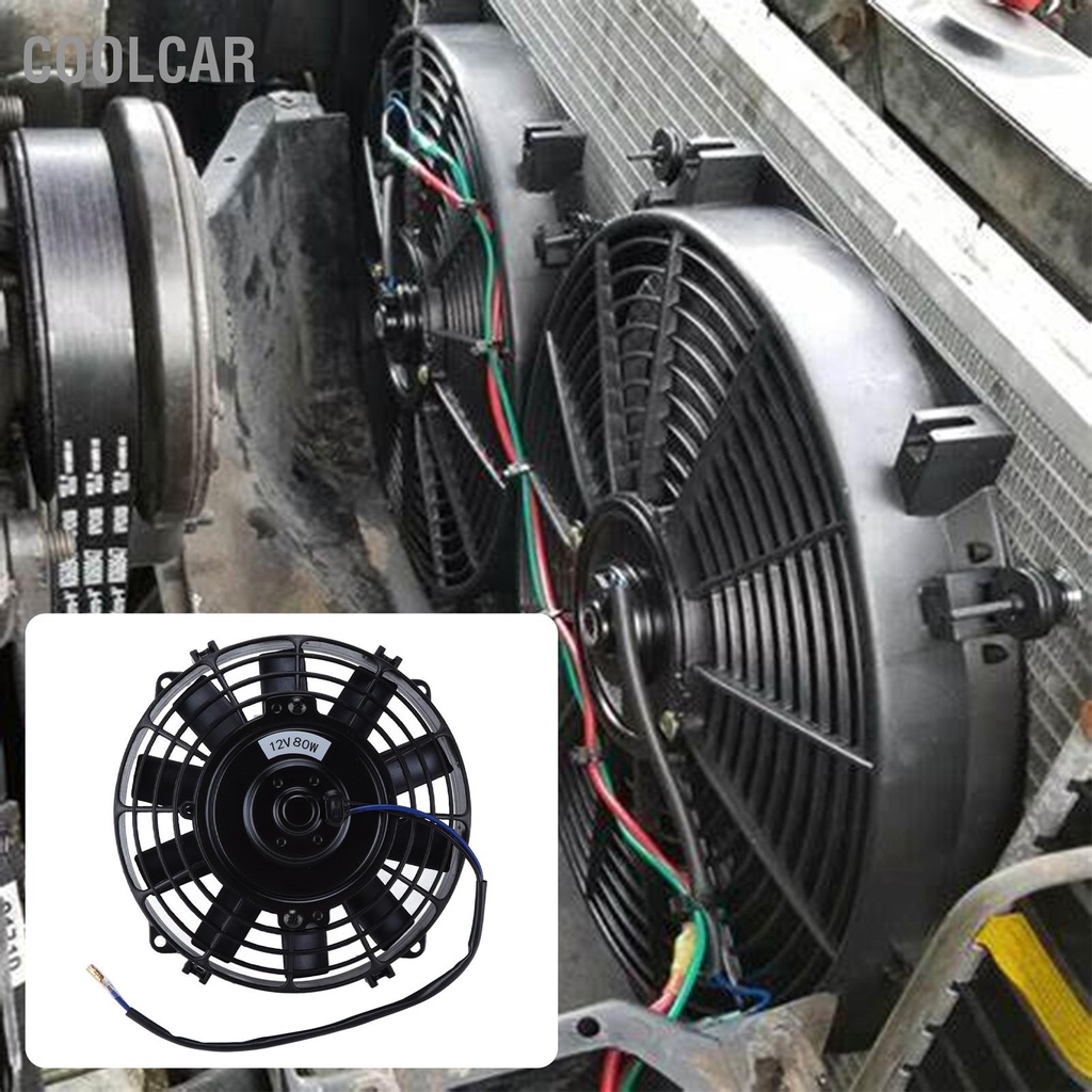 CoolCar Quạt làm mát tản nhiệt điện 8in 12V 80W Lưỡi thẳng kéo đẩy mỏng cho bộ hệ thống AC