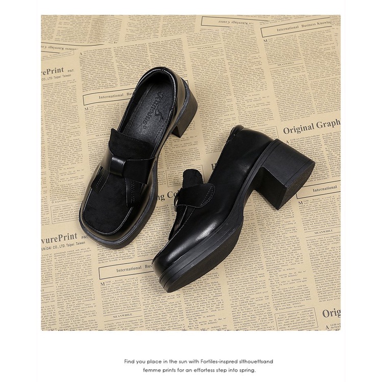 Giày Cao Gót Mũi Tròn Chống Thấm Nước Hợp Thời Trang