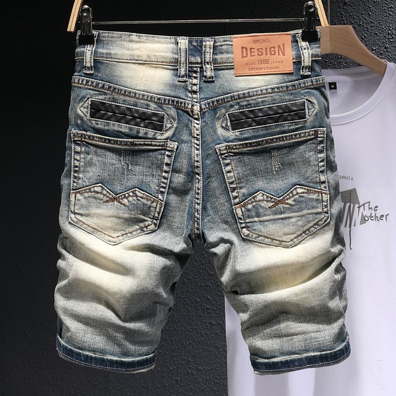 Quần Short denim Rách Phong Cách Hàn Quốc Dành Cho Nam